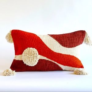 Pillow Cover Embroidered Tufted Textured Hand Dyed 20x12”